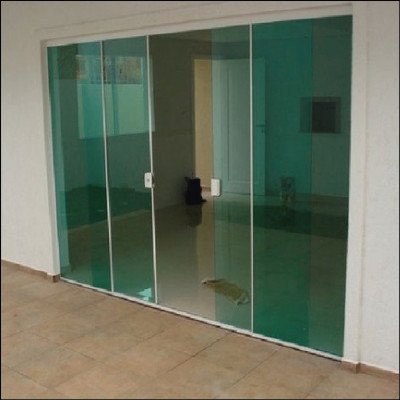 Porta 4 Folhas Vidro Verde