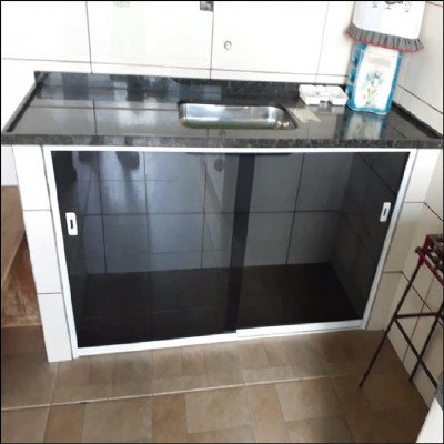 Fechamento de Pia com Vidro Fumê - imagem 1