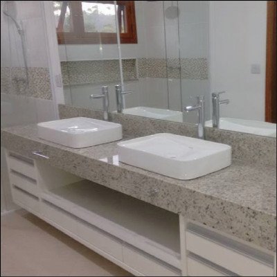 Lavatório em Mármore com Duas Cuba