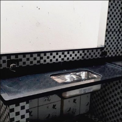 Cozinha Granito Preto São Gabriel Pia + Área para Fogão Cooktop - imagem 2