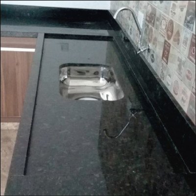 Cozinha em Verde Pérola Sendo Pia e Balcão - imagem 1