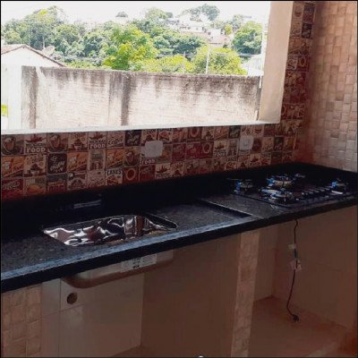 Área Externa em Granito Verde Ubatuba Pia + Balcão + Espaço para Cooktop - imagem 3