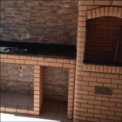 Área Gourmet Mármore Verde Ubatuba