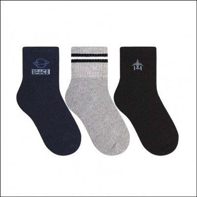 Kit com 3 Pares de Meias Esportivas Juvenil Selene