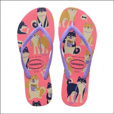Chinelo Feminino Havaianas Slim Pets Rosa Porcelana