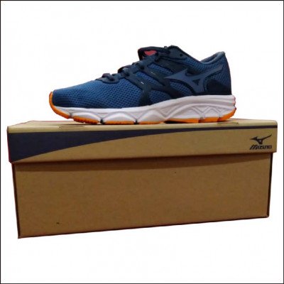 Tênis Mizuno Jet 4 Masculino  Azul Petróleo e Laranja