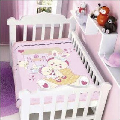 Cobertor Bebê Feminino CX Jolitex Raschel - imagem 1