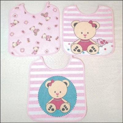 Babador Com Forro Kit 3 Unidades Feminino Incomfral - imagem 1