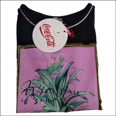 Camiseta Preta Com Estampa Coca Cola