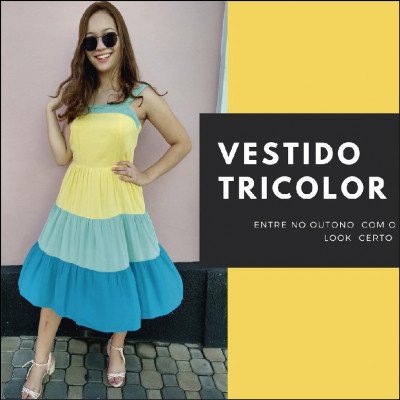 Vestido Tricolor