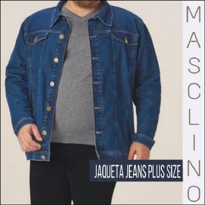 Jaqueta Jeans Plus Size Masculino