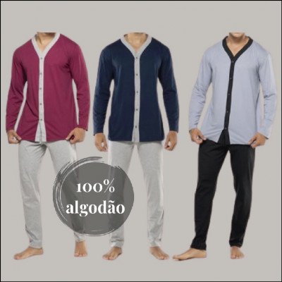 Pijama Masculinos 100% Algodão