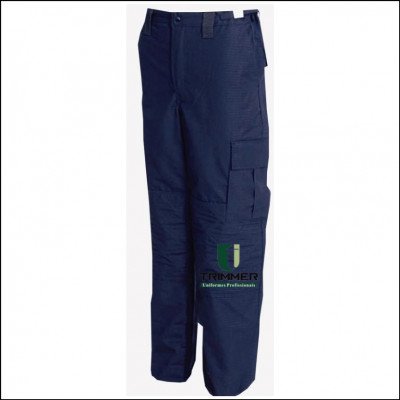 Calça de Brim com Bolsos Laterais