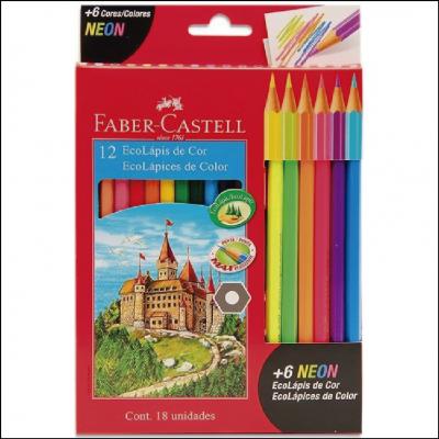 Lápis de Cor Neon 12 Cores Faber Castell
