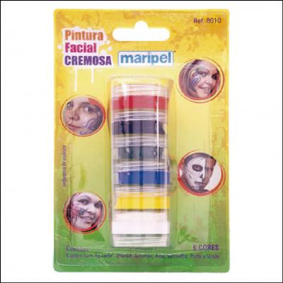 Pintura Facial Cremosa 06 Cores Maripel