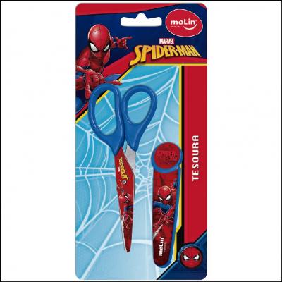 Tesoura Escolar c/Protetor Spider Man Molin