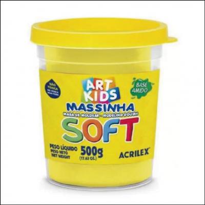 Massinha Sorft Art Kids 500g Acrilex Amarelo