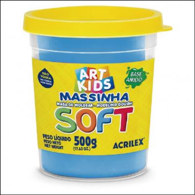 Massinha Sorft Art Kids 500g Acrilex Azul