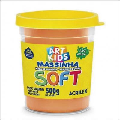 Massinha Sorft Art Kids 500g Acrilex Laranja