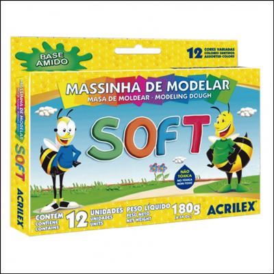 Massinha de Modelar Soft 12 Cores Acrilex