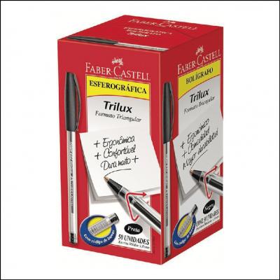 Caneta Esferográfica Trilux  Preta Faber Castell