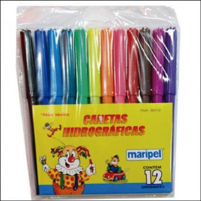 Canetinha Hidrográfica 12 Cores Maripel