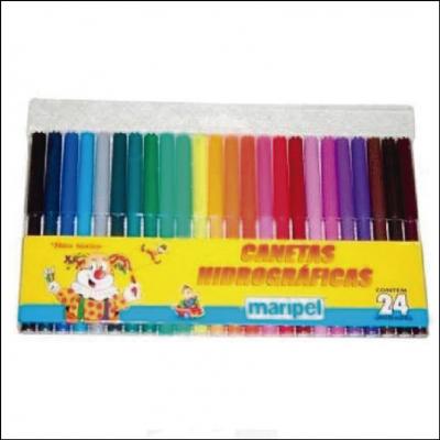 Canetinha Hidrográfica 24 Cores Maripel