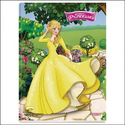 Caderno Brochura Capa Dura Princesses Amarelo