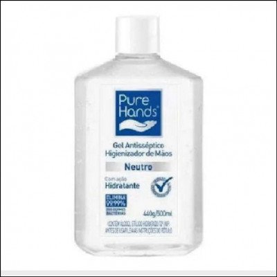 ALCOOL EM GEL 70% ANTISSEPTICO PARA AS MAOS  PURE HANDS