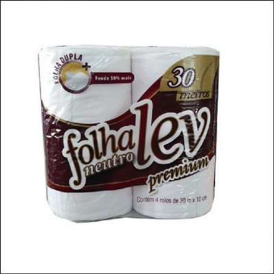 Papel higiênico Folha Lev neutro folha dupla