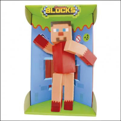 Boneco Super Blocks Articulado Vermelho Adijomar