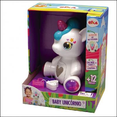 Boneco Baby Unicórnio Com Luz - Elka Brinquedos