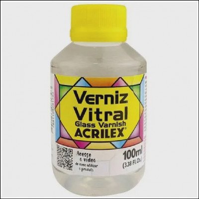 Verniz Vitral Glass Varnish Brilhante Incolor Acrilex 100ml