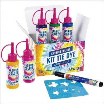 Kit Tie Dye Acrilex Silk Fashion Colors Aquarela