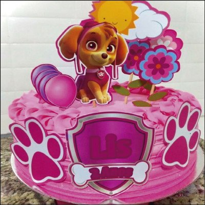 Bolo Patrulha Canina Decorado com Chantininho