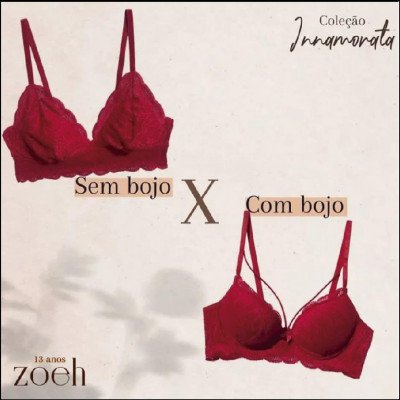 Sutiã Innamorata Zoeh Com e Sem Bojo