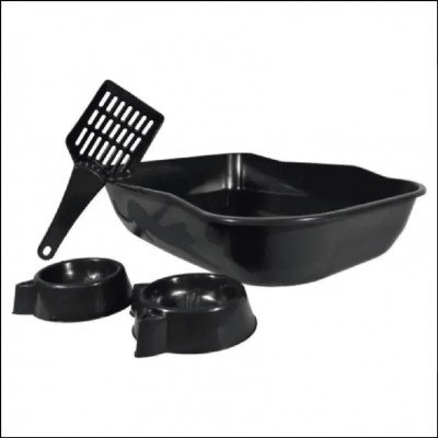 Caixa De Areia Gatos Pá Comedouro E Bebedouro