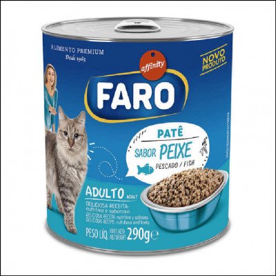 Faro Lata Patê Sabor Peixe para Gatos 290g