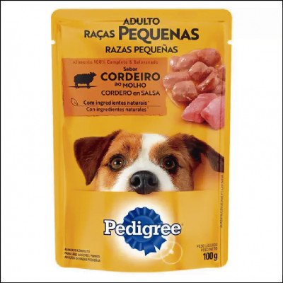 Pedigree Sachê Adulto Raças Pequenas Cordeiro ao Molho 100g