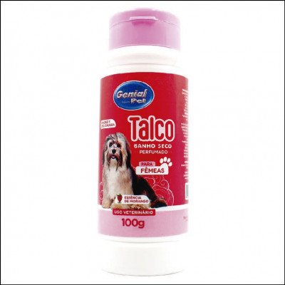 Talco Banho Seco Perfumado Para Cães Fêmea Genial Pet
