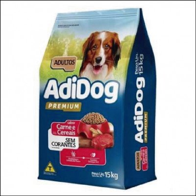 Ração Adidog Premium Para Cães Adultos Sabor Carne e Cereais