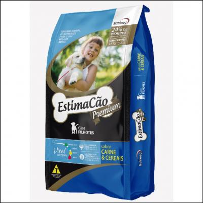Ração Estimacão Premium Carne e Cereais Cães Filhotes