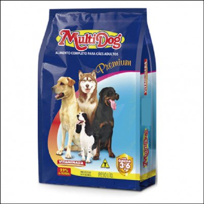 Ração Multidog Premium Vitaminada Cães Adultos Sabor Carne