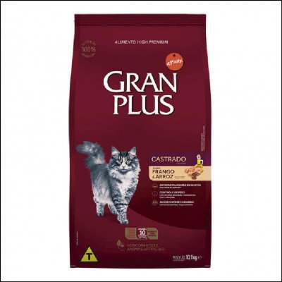 Ração Gran Plus Gatos Adultos Frango e Arroz