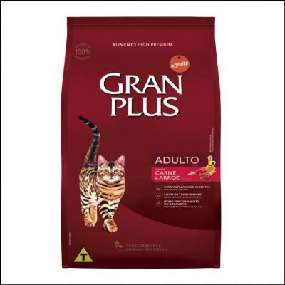 Ração Gran Plus Gatos Adultos Carne e Arroz
