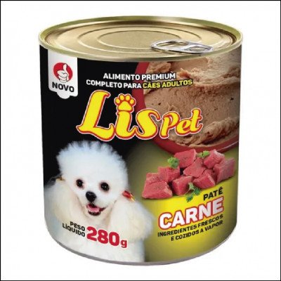 Patê Lispet Para Caes Adultos Sabor Carne