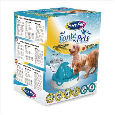 Fonte E Purificador De Água Cães E Gatos Plastpet