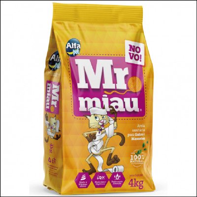 Areia Higiênica Mr. Miau Gato 4kg