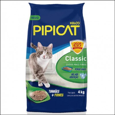 Areia Higiênica Pipicat Classic para Gatos 4 kg