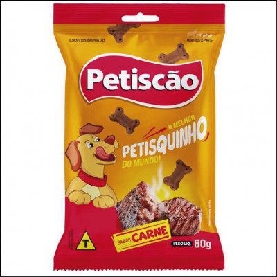 Bifinho Mastigável Petiscão Para Cães Sabor Carne 60g